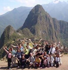 Chegada do grupo em Machu Picchu